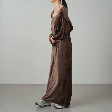 [ earthy_ ] 벨로아 숏 풀오버 탱크 원피스 세트