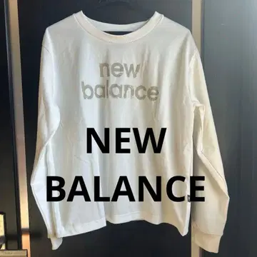 new balance 화이트 로고 프린트 긴팔 T셔츠