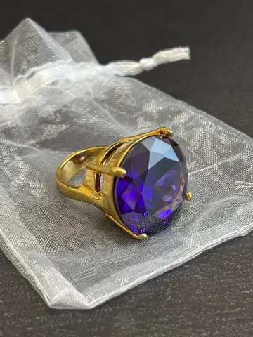 드레서 반지 유리 반지 빈티지 보라색 퍼플 2