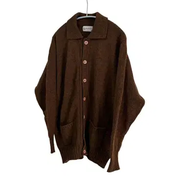 N-598 warehouse 스코틀랜드제 니트 셔츠 44 브라운