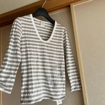 PUPULA 스트라이프 긴팔 티셔츠 38