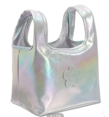 MARY QUANT 실버 오로라 사피아노 데이지 토트