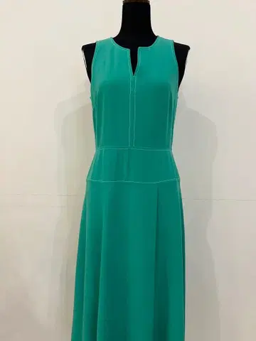 터콰이즈 슬리브리스 A라인 드레스