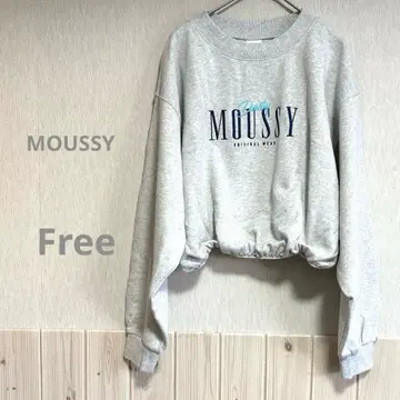 MOUSSY 그레이 크롭 맨투맨 숏 기장 FREE