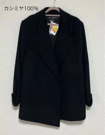 캐시미어 100% INDIVI 블랙 코트
