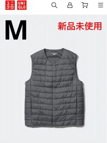 유니클로 퍼프 테크 베스트 히트텍 M 그레이 미사용 새상품