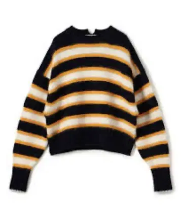 MACPHEE 라무 캐시미어 보더 크루넥 풀오버