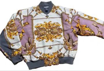 바로크 패턴 실크 블루종 M 여성용