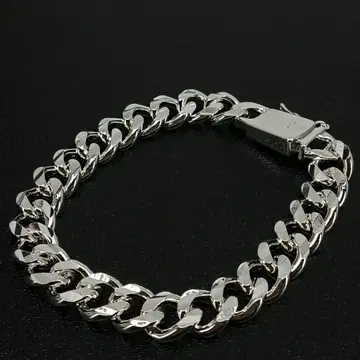 실버 925 체인 팔찌 키헤이 락