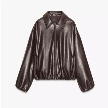 ZARA 인조 가죽 봄버 자켓