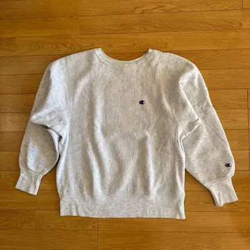 Champion 눈 있음 서리 내린 그레이 90s 리버스 위브 자수 택