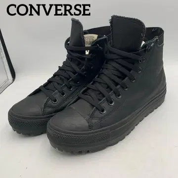X158 컨버스 가죽 스니커즈 US 9 약 27cm 블랙