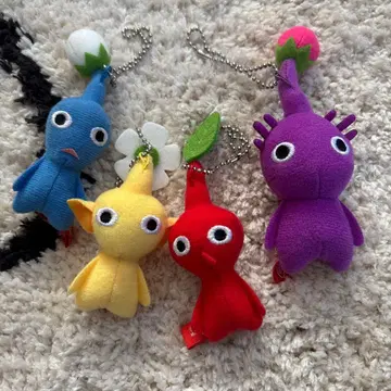 피크민 봉제 인형 키링 4개 세트