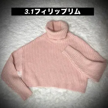 3.1 필립 림 크롭 터틀넥 스웨터 핑크 XS