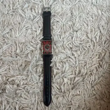 프랭크 미우라 스퀘어형 가죽 밴드 시계