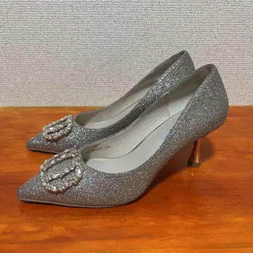 RANDA 22cm 비쥬 버클 글리터 펌프스