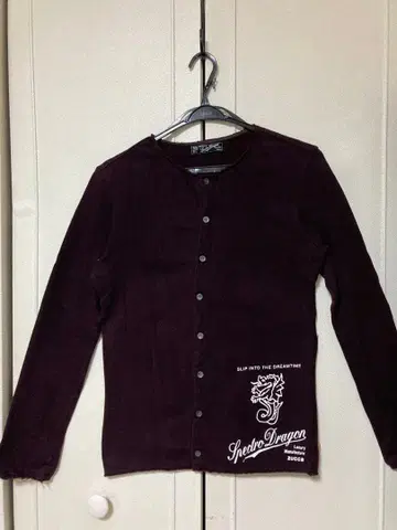 Zucca Dragon 시리즈 다크 퍼플 긴팔 상의