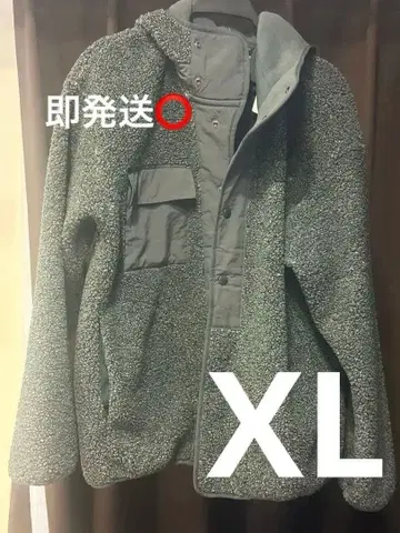 GU 엔지니어드 가먼츠 보아 플리스 스냅 후드티 XL 그레이