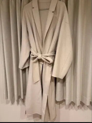 PLST 아이보리 벨트 부착 롱 코트 L