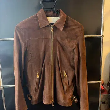 CINQUANTA 브라운 가죽 자켓 46