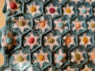 컬러풀 별 모양 모티브 담요 멀티 커버