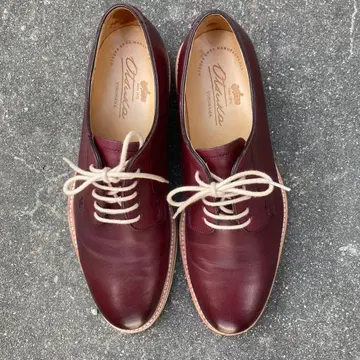 버건디 가죽 드레스 슈즈