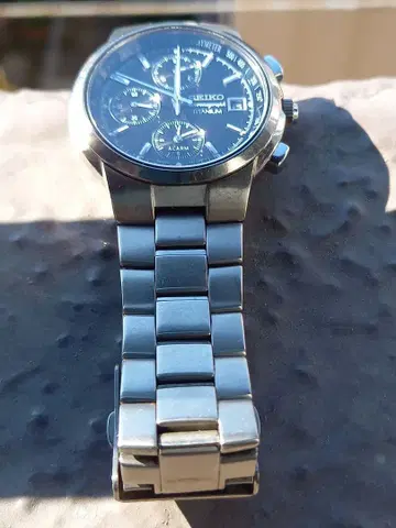 SEIKO 손목시계 미러 블랙 태키미터