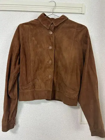 브라운 스웨이드 크롭 자켓