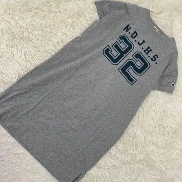 Champion T셔츠 원피스 그레이 S 캐주얼 로고