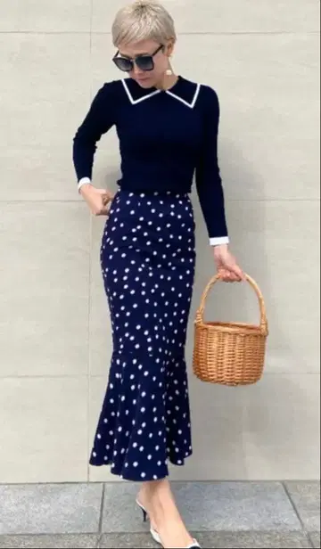 JENNE 제뉴 머메이드 스커트 도트 M