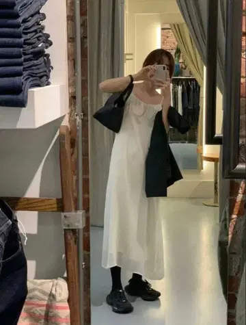 OUNCE ribbon maxi onepiece cream 한국 원피스