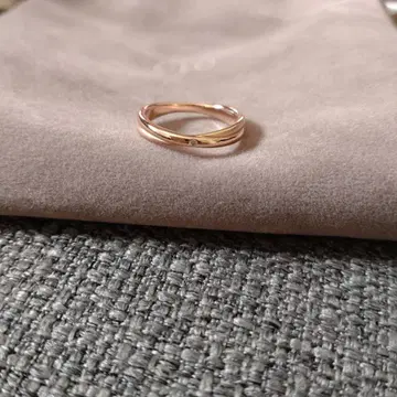 ete 핑크 골드 다이아몬드 크로스 반지