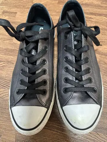 컨버스 ALLSTAR 블랙 가죽 스니커즈