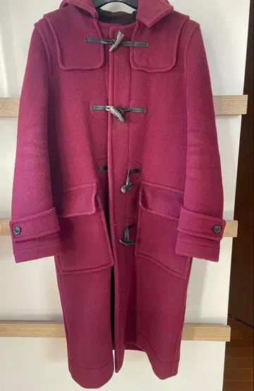 LONDON TRADITION 버건디 울 더플 코트