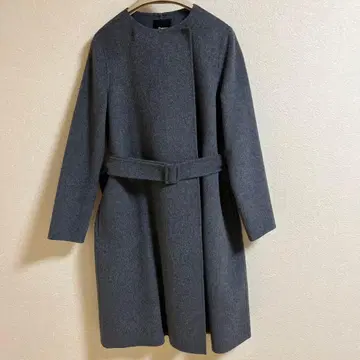 Theory 더블 페이스 노카라 코트 그레이