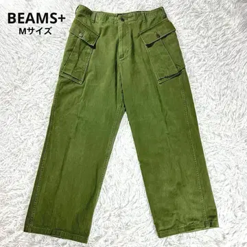 완판템 BEAMS+ 밀리터리 트라우저 M 카키 헤링본 와이드