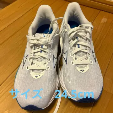 미즈노 웨이브 라이더 28 화이트/블루 사이즈 24.5