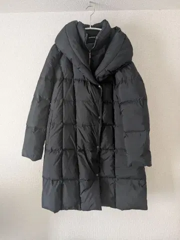 블랙 퀼팅 롱 다운 자켓