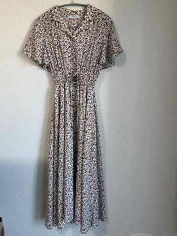 AVANLILY 꽃무늬 반팔 셔츠 원피스