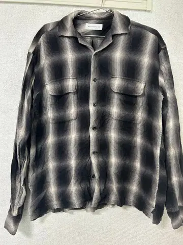 옴브레 체크 무늬 플란넬 셔츠 블랙 그레이