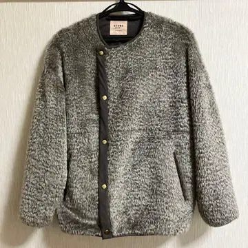 BEAMS HEART 퍼 아우터 코트 블루종