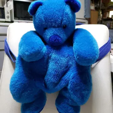 파란 곰 모양 럭색 봉제 인형