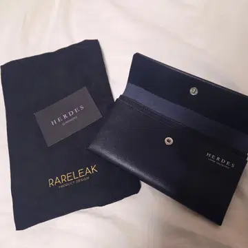 HERDES 가죽 슬림 롱 지갑 블랙