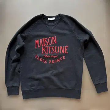 메종 키츠네 블랙 맨투맨 M