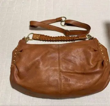 Beaure 비유레 브라운 가죽 숄더백 스터드 장식 2way