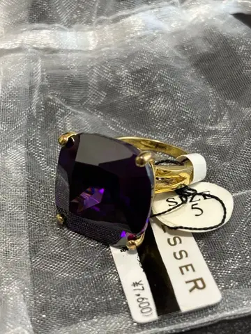드레서 반지 유리 반지 빈티지 보라색 퍼플 2