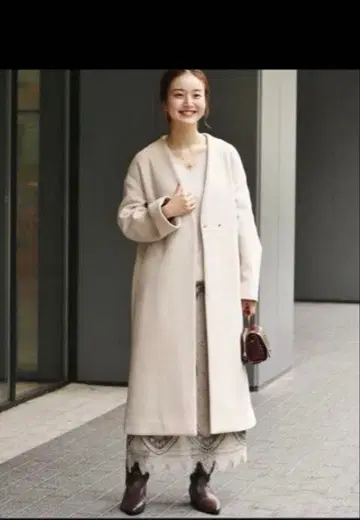 IENA MANTECO 노카라 롱 코트