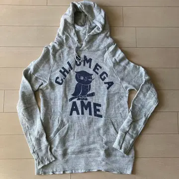 Americana 아메리카나 올빼미 프린트 후드티 그레이