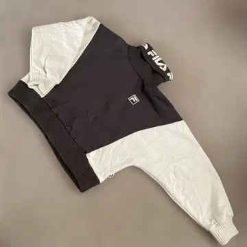 FILA 하이넥 트레이닝복 짙은 갈색/크림색