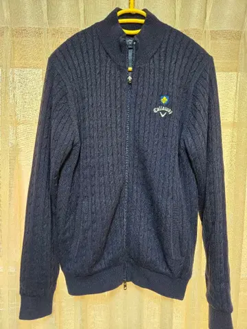 캘러웨이 네이비 풀 집업 니트 블루종 M 사이즈